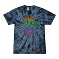 thumbnail image 1 of Wild Bobby, Colorful Rainbow Hamsa Symbol Spiritual Yoga, Pop Culture, Tie-Dye Tees, Spiral Navy, X-Large, 1 of 3