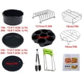 thumbnail image 2 of Rawiri Accesorios para freidora de aire, juego de 10 piezas de 7 pulgadas, adecuado para freidora de aire de 5,2 a 5,8 cuartos, con revestimiento antiadherente, lavable a máquina (19,8 cm, negro), 2 of 7