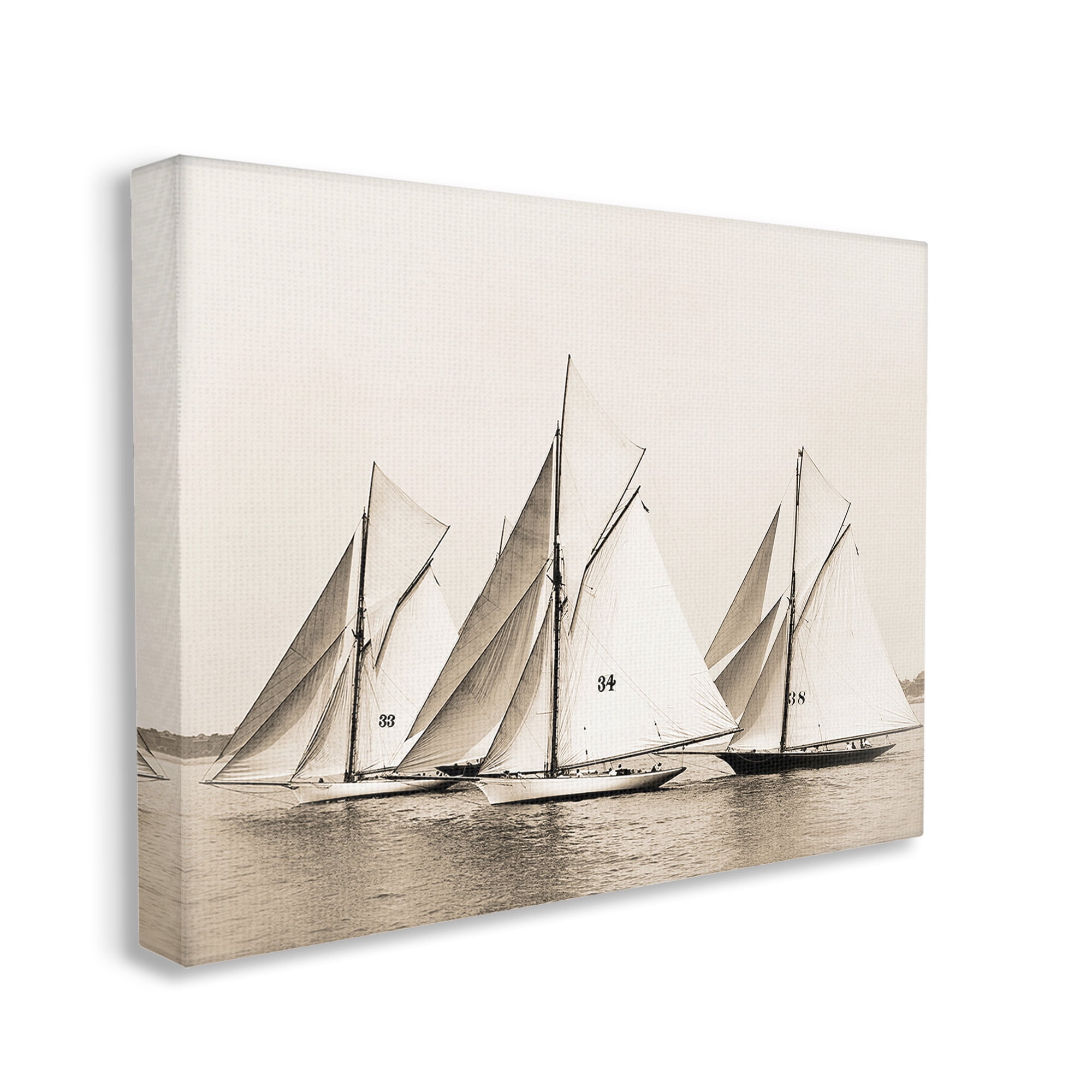 Stupell Industries Vintage Ship Fleet Transportation Photography Gallery Wrapped Canvas Art Print Wall Art, 48 x 36