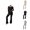 Black, variant on Women's Two Piece Knit Matching Outfits Crew Neck Slit Hem Tee And Pants Tracksuit Sets Summer Capris
