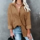 thumbnail image 2 of Camisas de pana con cuello vuelto, chaquetas con botones para mujer, chaquetas de pana de color puro, camisas de pana con hombros caídos, rendimiento de alta gama, 2 of 5
