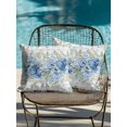 thumbnail image 3 of Outdoor Pillows Waterproof, Blue Spring Floral Throw Pillows with Inserts Included, Hydrangea Eucalyptus Leaves Botanical Vintage Indoor Outdoor Decorative Lumbar Pillow for Bed/Couch 18"x18", 2Pcs, 3 of 8