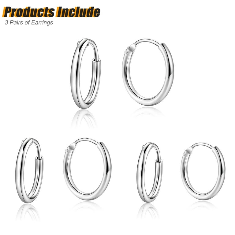 Stainless steel 2024 endless hoop earrings