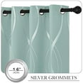 thumbnail image 3 of Aqua Blue Floral Blackout Curtain Panels 84 inches 2 Pieces, 52 inches Wide Light Reducing Thermal Insulated Solid Grommet Printed Window Treatments/Drapes for Living Room/Nursery, 3 of 8