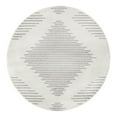 thumbnail image 2 of Unique Loom Kai Collection Area Rug - Warrior (4' Round Ivory and Gray), 2 of 6