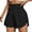 Black, variant on Women High Elastic Waisted Shorts Solid Summer Beach Casual Athletic Sports Shorts Black, L