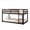 Dark Brown, variant on Dtwnek Wood Twin over Twin Floor Bunk Bed with Ladder, Bunk Bed Fame with Strengthened Slats, Brown