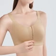 thumbnail image 5 of Women's Comfortable Front Closure Zip Up Bra For Everyday Wear Relaxing Home Leisure Activities Seamless Support Soft Stretchy Platform Sports Bra Front Zipper for Women High Support, XXXL, Beige, 5 of 8