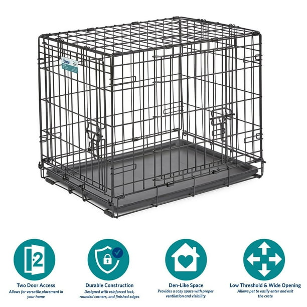 MidWest iCrate Double-Door Folding Dog Crate with Divider Panel