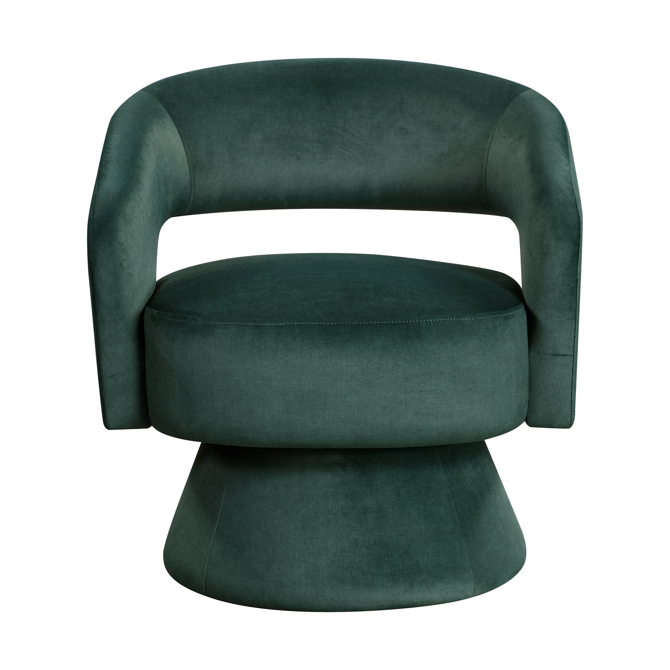 OakvillePark Alderwyn Velvet Swivel Chair with Round Base, Green