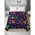 thumbnail image 2 of King Size Flat Sheet Only, Purple Green Mushroom Soft Brushed Microfiber Bed Sheets, Abstract Art Botanical Gradient Hotel Quality Breathable Bedding Top Sheet, Easy Care, 90"x102", 2 of 9