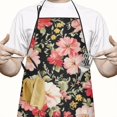 thumbnail image 2 of Pioneer Flower Floral Print Pattern Apron-Garden Aprons for Women with Pockets-Cotton Linen Waterproof Kitchen Cooking Gardening Aprons Adjustable for Kitchen,Cooking,BBQ and Salon 33x27 Inch, 2 of 7