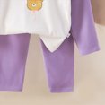 thumbnail image 6 of TOWED22 Infant Toddler Clothes Set Long Sleeve Graphic Round Neck Soft T-Shirt Jogger Pants Fall Winter Warm Outfits 2Pcs(Purple,4-5 Y), 6 of 6