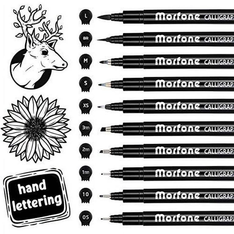 Calligraphy Pens, Hand Lettering Pen, Caligraphy Brush Pens Set for  Beginner, 10 Size Brush Art Markers for Writing, Sketching, Drawing,  Illustration, Scrapbooking, journaling by sunacme - Shop Online for Arts &  Crafts