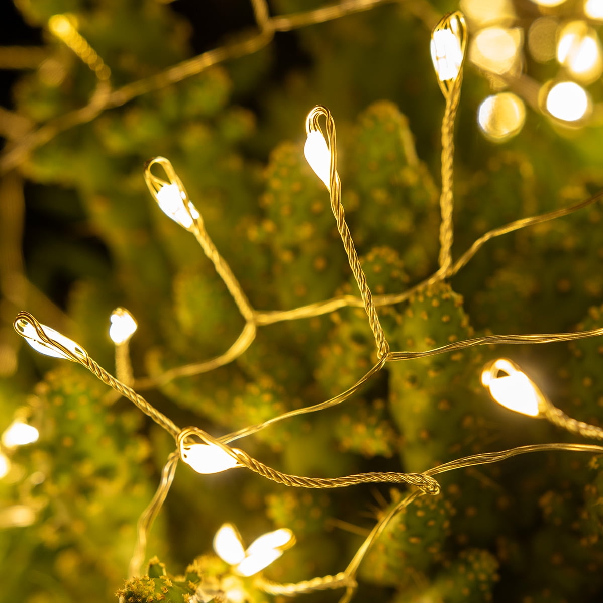 RESNICE Cluster Fairy Lights 100FT Firecracker String Lights 1000 LED Warm White Plug in Indoor Silver Wire String Lights with Remote for Christmas Tree,Plant,Garden,Patio,Backyard