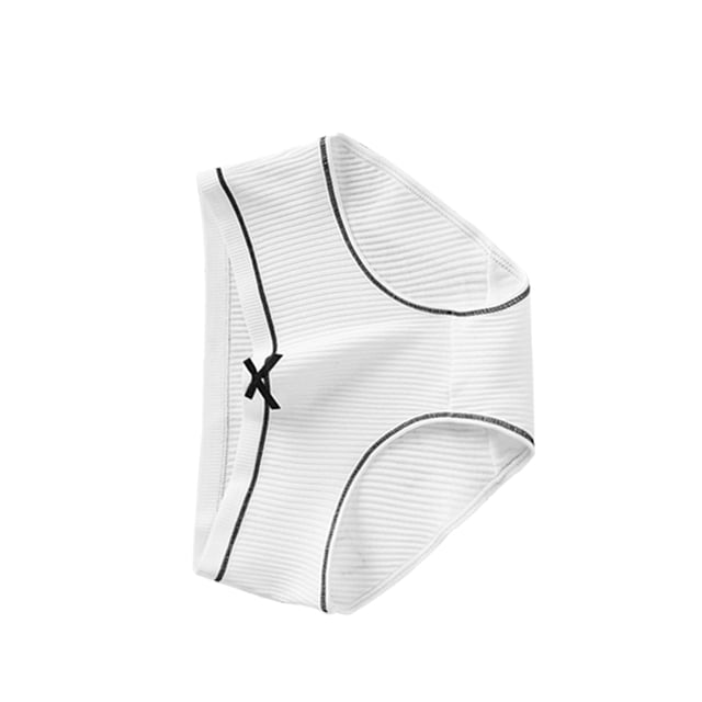Qarigey Ropa interior elástica para mujer, calzoncillos de algodón para niña, bragas transpirables que absorben la humedad, ropa interior diaria Ropa interior blanco L Qarigey AP000432-01