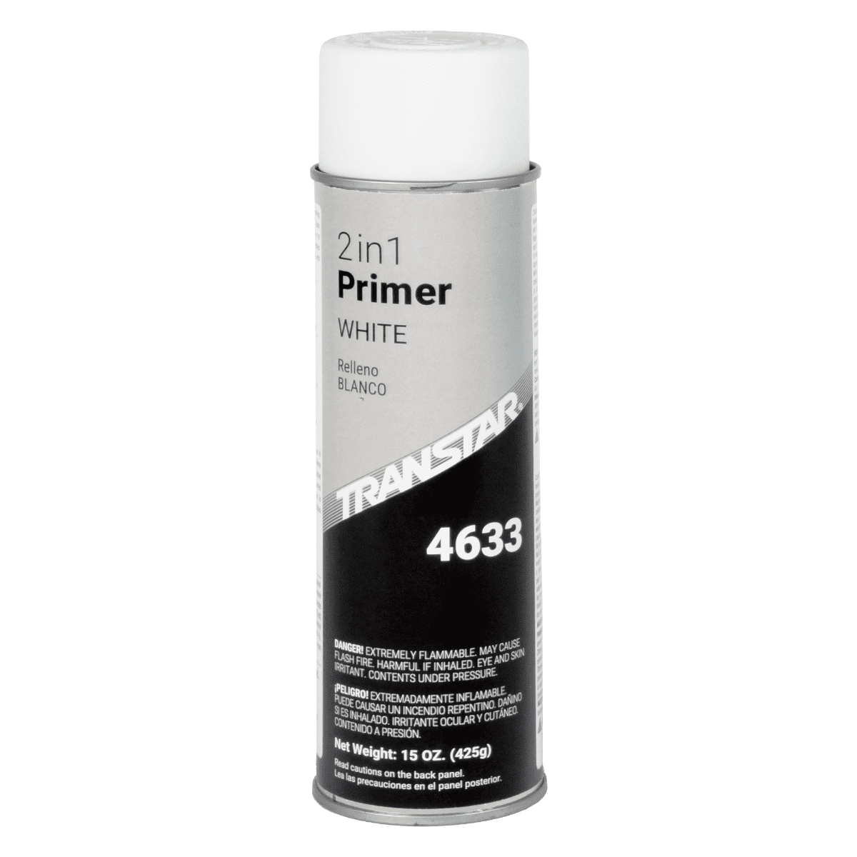 Transtar Autobody Products 4633 - 2 in 1 Primer - 20 oz Aerosol Can - White - 15 to 20 Minute Dry Curing