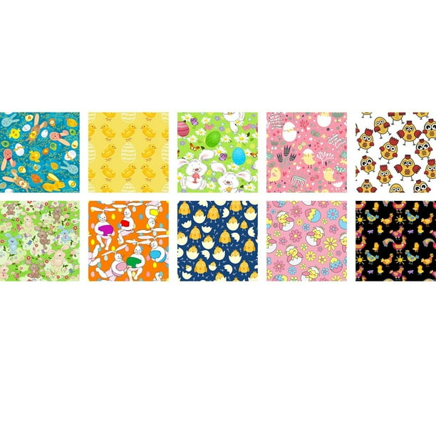 Fridja 10PCS DIY Crafts Supplies Easter Spring Bunny Printed Fabric Squares  10inch - Walmart Business Supplies