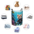 thumbnail image 4 of Fuzoiu Underwater Diving Cat Print Circular Hamper,Laundry Basket with Handle,Collapsible Laundry,Dirty Clothes Storage Basket,for Bedroom Bathroom Dorm Living Room-Small, 4 of 6