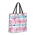 thumbnail image 2 of Xecao Pink Striped Flamingo for Tote Bag: spacious with inner pockets, ideal for work, shopping, or travel., 2 of 9