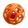 thumbnail image 2 of Juguete de pelota hueca para perros, divertido, interactivo, resistente a las mordeduras, para masticar, para perros y gatos, color naranja, 2 of 12
