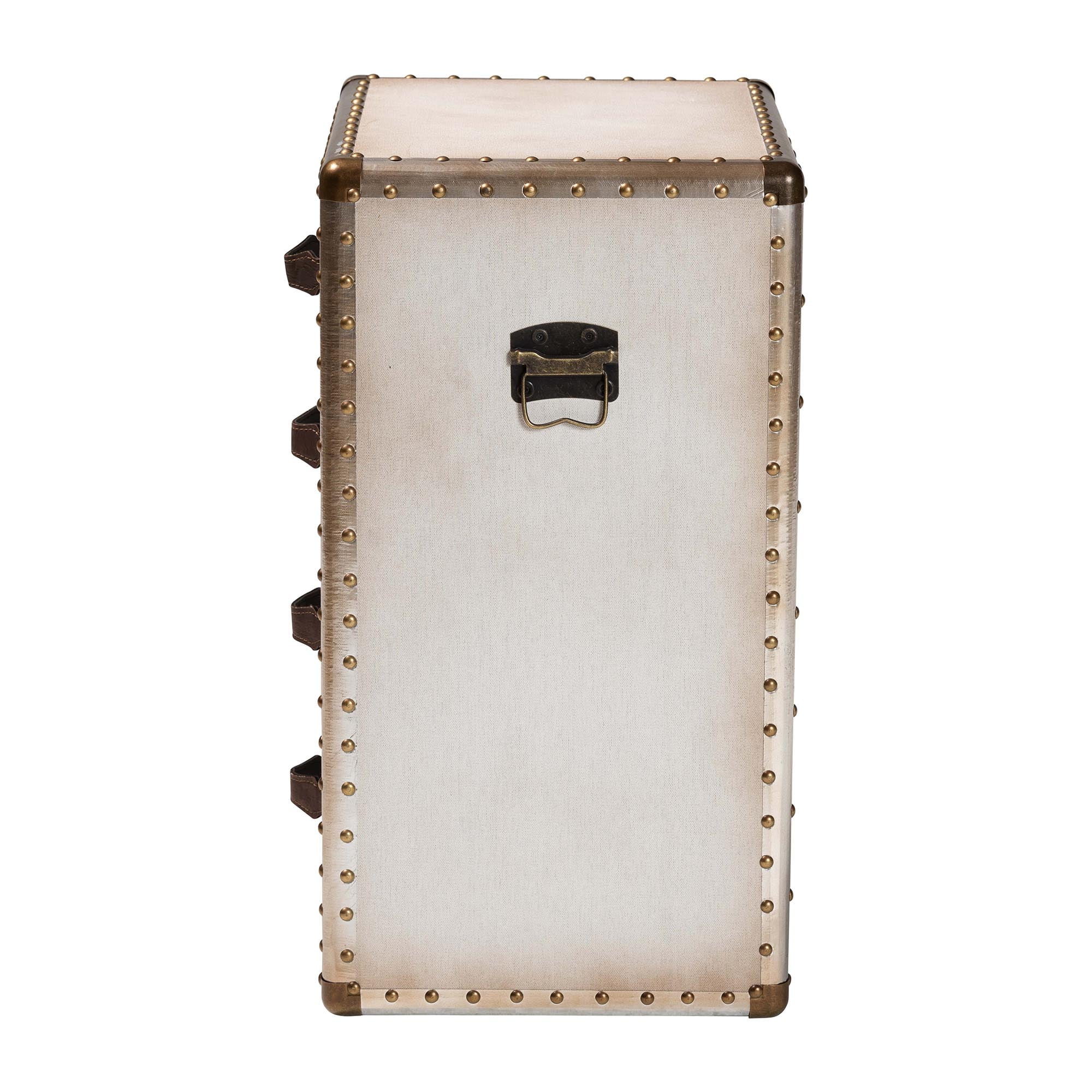 Baxton Studio Jaelyn Vintage End Table, 4-Drawer, Silver