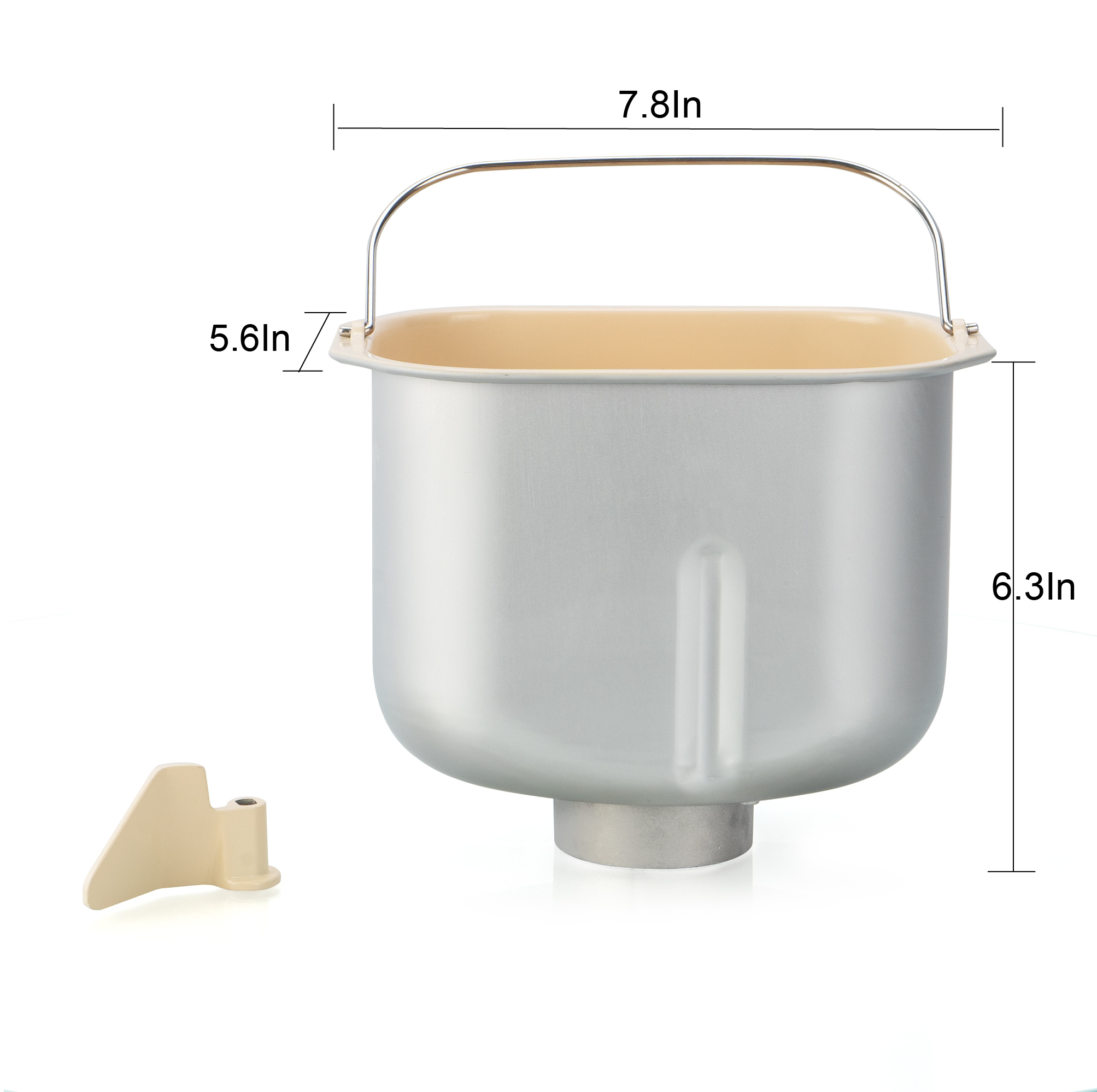 KBS Bread Machine Liner, Bread Pan with Kneading Paddle for 2LB KBS Bread Machine, KBS Bread Maker Universal Replacement Parts, Premium Ceramic pan