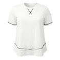 thumbnail image 4 of GRACE & GRANDEUR Women's Plus Size Summer T-Shirts Short Sleeve Crew Neck Loose Casual Knit Blouse Tops 3X Cream, 4 of 6