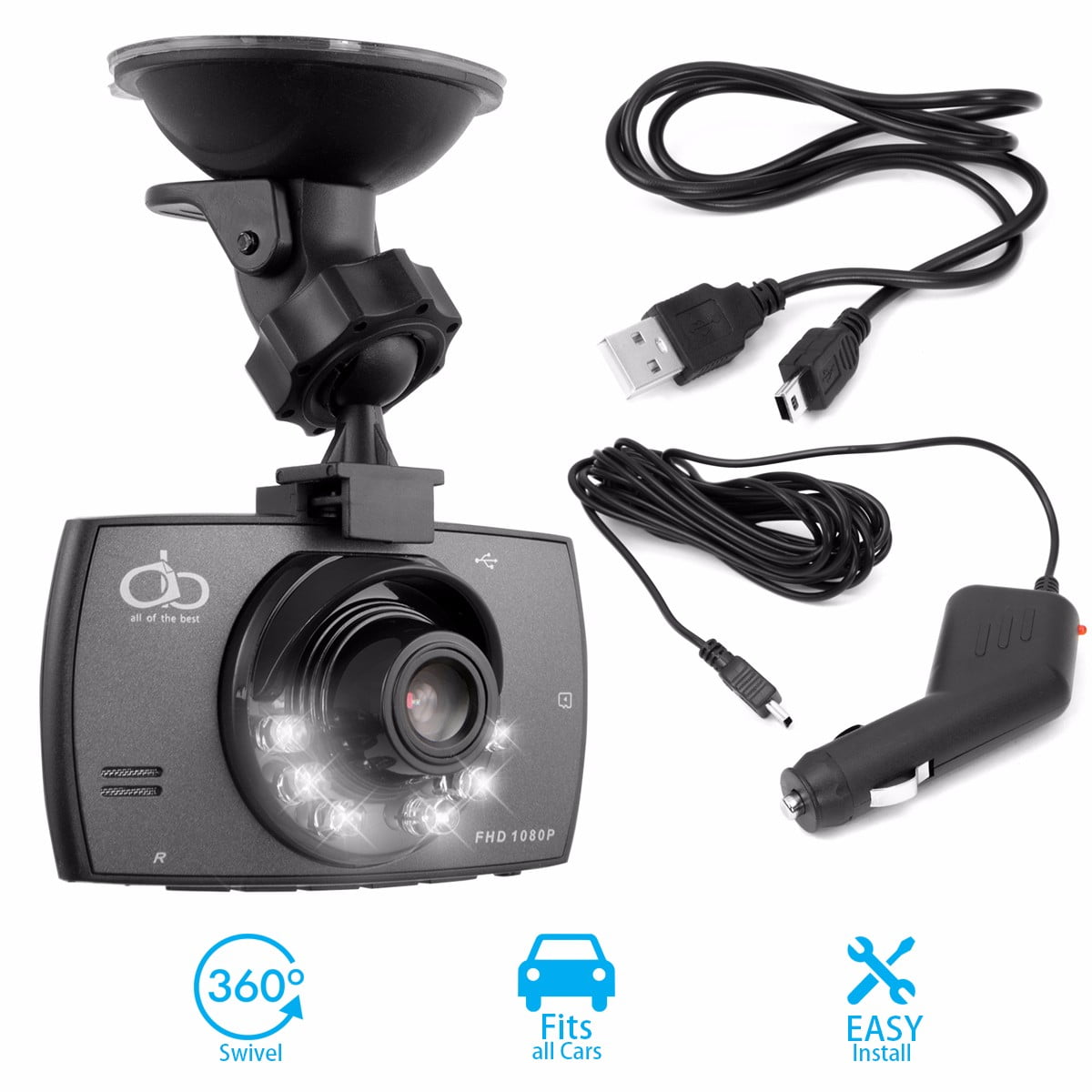HDTV 1080p Car Camera Recorder Dash Cam, Dashboard Camera