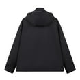 thumbnail image 4 of ZCFZJW Waterproof Jackets for Men Lightweight Rain Jacket Hooded Raincoat Full Zip up Long Sleeve Hoodie Windbreaker for Running Hiking Travel with Pockets Black XXXXL, 4 of 5