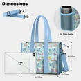 thumbnail image 5 of Teacher Tote Bag,Fairy Tale Princess Castle Pattern Teacher Utility Tote Bag,Large Work Tote Bags for Women with Multiple Pockets,Top Zipper Closure,13.8x10.6x6.7 Inch, 5 of 5