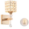 thumbnail image 4 of Aplique De Cristal, Lámpara De Pared Industrial Dorada, Hermosa Luz De Cristal Moderna Sin Bombilla Para Mesita De Noche, Galería, Baño Noticed HA013183-00, 4 of 7