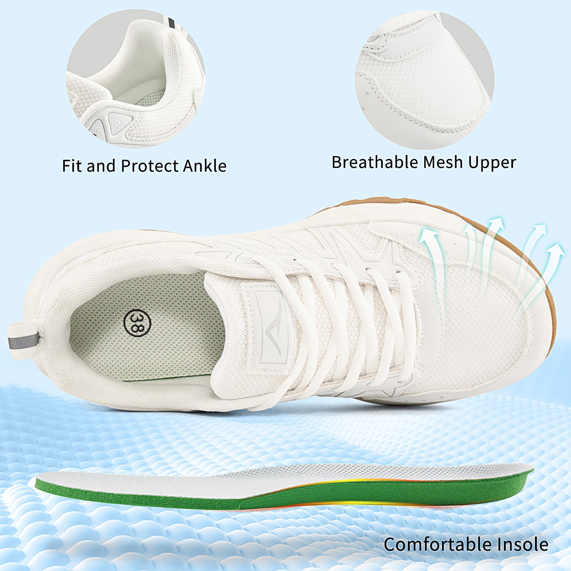 Ecetana Womens Sneakers Lightweight Breathable Tennis Walking Shoes for Women
