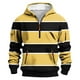 thumbnail image 1 of Dolkfu Sudadera con capucha a rayas para hombre, sudadera con cremallera 1/4 y múltiples bolsillos, sudadera deportiva para hombre. XL, 1 of 5