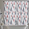 thumbnail image 3 of Christmas Tree Kitchen Curtain 2 Panels Curtains 72 Inch Length, Xmas Tree Watercolor Blue Red Curtains Rod Pocket Curtains Window Drapes Treatment Window Cafe Curtains, 3 of 5