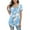 Floral Light Blue, variant on PPYOUNG Women's Summer Casual Short Sleeve Tunic Tops Fit Pleated Blouse Shirts