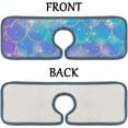 thumbnail image 2 of SKYSONIC Faucet Absorbent Mat 4 Pcs Mermaid Holographic Rainbow Kitchen Faucet Splash Catcher Washable Counter Drying Pads Behind Faucet for Kitchen Bathroom, 2 of 7