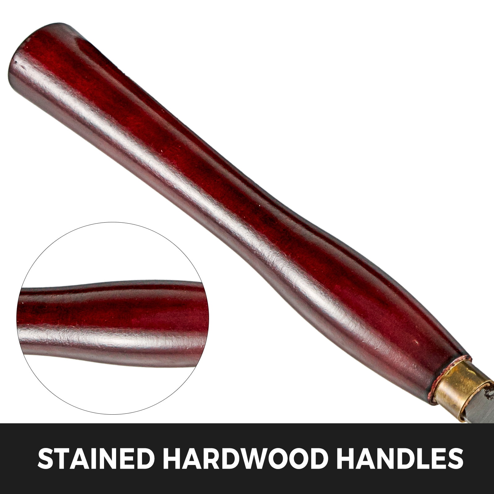 VEVOR 8 PCS Wood Turning Tools HSS Lathe Chisel Set, High-Speed Steel Blades Woodworking Wooden Case for Storage for Wood Carving Root Carving Furniture Carving Lathes Red