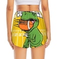 thumbnail image 2 of Lsque T-Rex Playing Football Printed Women's Running Shorts with Liner Pockets,Elastic Quick Dry Workout Athletic Gym Yoga Shorts,Womens High Waist Shorts-Small, 2 of 9