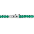 thumbnail image 5 of Everly Women's 27 1/3ct TGW Created Emerald and Created White Sapphire Sterling Silver Alternate Tennis Necklace, 5 of 9