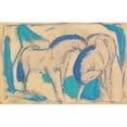 thumbnail image 3 of Franz Marc 14x11 Black Modern Framed Museum Art Print Titled - Two Horses, Blue -Green (1911), 3 of 5
