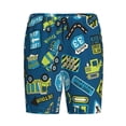 thumbnail image 4 of Gaeub Machinery Road Construction Printed Men's Short Pajama Pants, Lightweight Lounge & Sleep Bottoms Keep You Cool - Large, 4 of 9