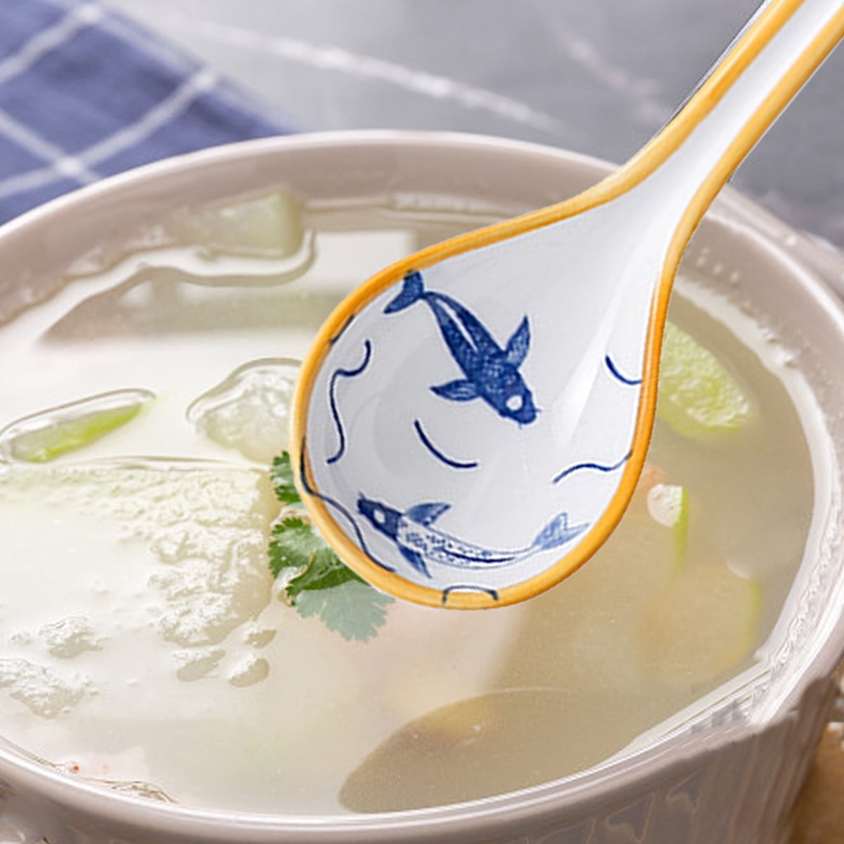 Cuillere Aperitive Lot De 10 Cuillères à Soupe En Céramique Asiatique, Chinoise, Wonton, Japonaise, Cuillère, Riz, Ramen, Nouilles, Cuillères De Table Blanches Cuillere Plastique Jetable