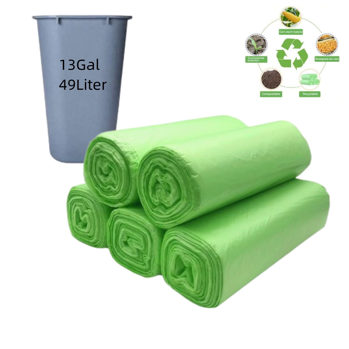 Hometimes 13 Gallon Biodegradable Trash Bags, 75Count , Extra Strong