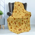 thumbnail image 4 of Tribal Soft Flannel Fleece Throw Blanket, Art with Quirky Forms Abstract Cultural Design, Cozy Plush for Indoor and Outdoor Use, 50" x 70", Sand Brown Ginger, by Ambesonne, 4 of 5