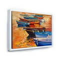 thumbnail image 3 of Designart 'Boats During Warm Colourd Sunset In The Harbor I' Nautical & Coastal Framed Canvas Wall Art Print, 3 of 5