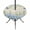 Blue Beige, variant on Round Outdoor Tablecloth with Umbrella Hole and Zipper, Blue Hydrangea Fitted Table Cover with Elastic Edge for 55-60 Inch, Spring Summer Eucalyptus Wooden Waterproof Patio Tablecoths for Picnic