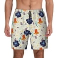 thumbnail image 3 of Uemuo Flower Leaves Pattern Mens Swim Trunks Quick Dry Board Shorts with Mesh Lining, Stretch Beach Shorts Quick Dry No-Chafing Board Shorts-Large, 3 of 9