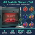 thumbnail image 3 of 23" Black Electric Fireplace Insert Heater w/ Multicolor Flames, Remote & Timer, 3 of 5
