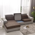 thumbnail image 3 of 1 funda de cojín gruesa para sofá, funda de asiento de sofá de esquina, protector de muebles, funda elástica, color gris y azul sólido, 3 of 5